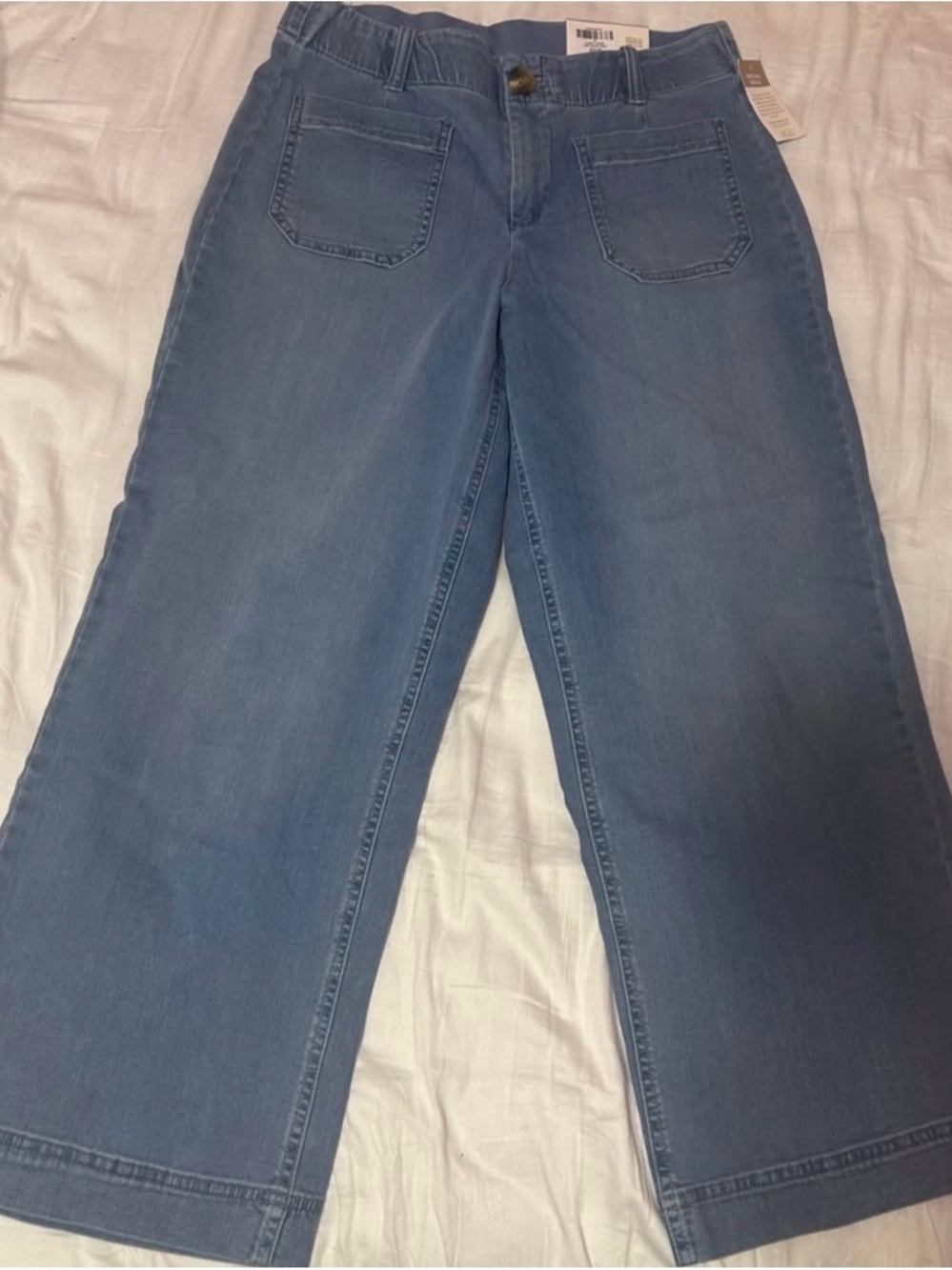 Natural Reflections Light Blue Wide Leg Crop Jeans